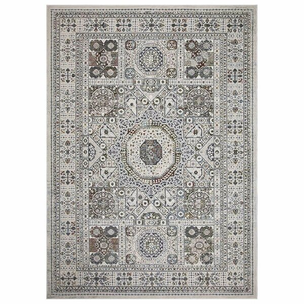 Esfera 7 x 9 ft. Suzani Medallion Rectangle Area Rug - Ivory - 7 x 9 ft. ES3362588